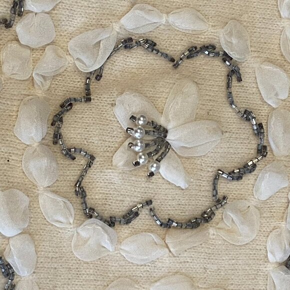 VTG 60s 70s Beaded Sleeveless Top Lambswool Angora Blend Sz 16 #240J - Picture 11 of 12